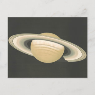 Vintage Illustration der Saturn Astronomie Postkar Postkarte