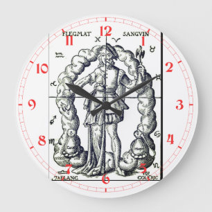 Vintage-Illustration der Tierkreiszeichen Große Wanduhr