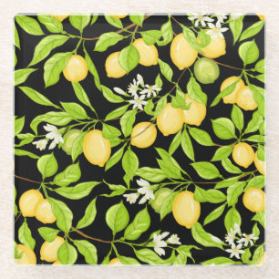 Vintage Illustration der Zweigstelle Lemon Tree Glasuntersetzer