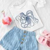 Vintage Illustration des Blauen Oktopus T - Shirt