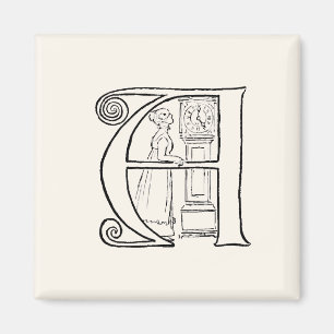 Vintage-Illustration des Buchstabens A Magnet