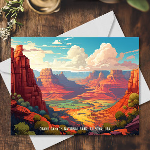 Vintage-Illustration des Grand Canyon National Par Postkarte