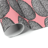 Vintage Illustration des menschlichen Gehirns Geschenkpapier (Rolleneckpunkt)