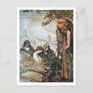 Vintage Illustration des Ringzyklus Arthur Rackham Postkarte