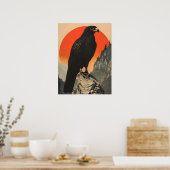 Vintage Illustration des Schwarzen Falken Poster (Küche)