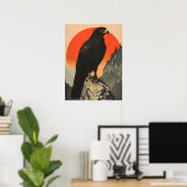Vintage Illustration des Schwarzen Falken Poster (Heimbüro)