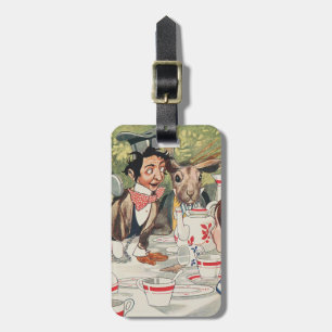 Vintage-Illustration des Teepartys des verrückten  Gepäckanhänger