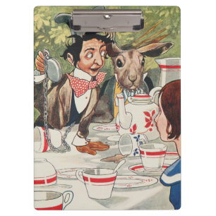 Vintage-Illustration des Teepartys des verrückten  Klemmbrett