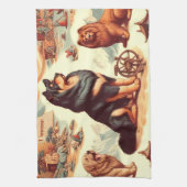 Vintage Illustration des tibetischen Mastiffs Geschirrtuch (Vertikal)