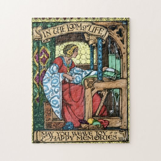 Vintage-Illustration des Webstuhls des Lebens | Ar Puzzle (Vertikal)