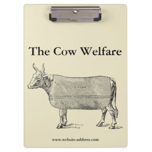 VINTAGE-ILLUSTRATION Die Kuh-Wohlfahrts-Clipboard Klemmbrett