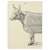 VINTAGE ILLUSTRATION Die Kuhparcours Klemmbrett (Rückseite)