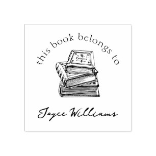 Vintage Illustration Dieses Buch gehört zu einer b Gummistempel