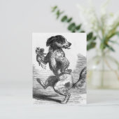 Vintage Illustration "Dog Dancing a Jig" Postkarte (Stehend Vorderseite)