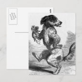 Vintage Illustration "Dog Dancing a Jig" Postkarte (Vorne/Hinten)