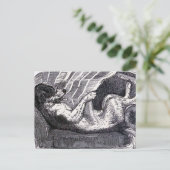 Vintage Illustration "Dog Reading Newspaper" Postkarte (Stehend Vorderseite)