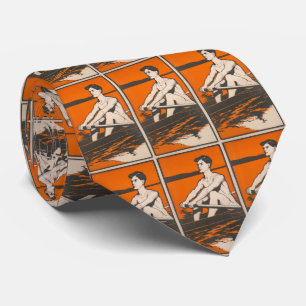 Vintage Illustration einer Crew Athlete (1905) Krawatte