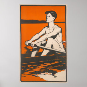 Vintage Illustration einer Crew Athlete (1905) Poster
