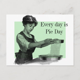 Vintage-Illustration einer Dame beim Backen Postkarte