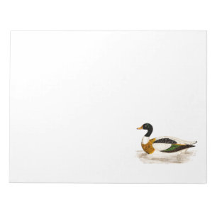 Vintage-Illustration einer Erpel-Ente aus dem 19. Notizblock