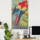 Vintage Illustration eines Ara Parrot (1889) Poster (Heimbüro)