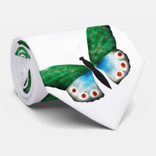 Vintage-Illustration eines blauen grünen Schmetter Krawatte