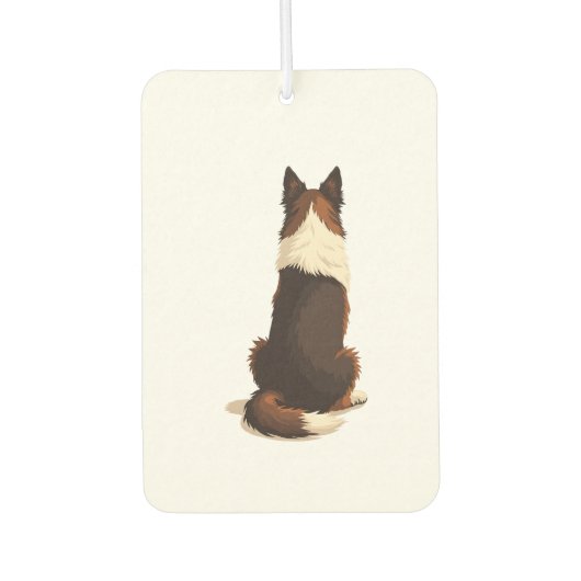 Vintage-Illustration eines Border Collies von hint Autolufterfrischer (Vorderseite)