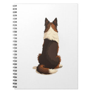 Vintage-Illustration eines Border Collies von hint Notizblock