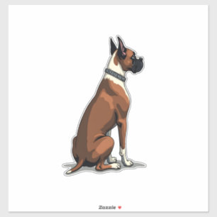 Vintage-Illustration eines Boxerhundes von hinten  Aufkleber
