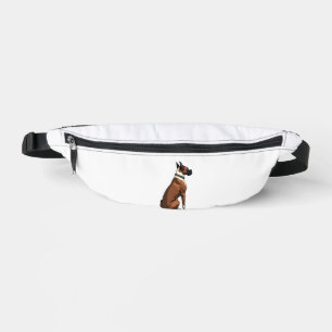 Vintage-Illustration eines Boxerhundes von hinten Bauchtasche