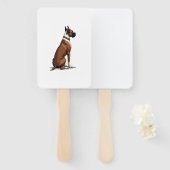 Vintage-Illustration eines Boxerhundes von hinten  Fächer (Vorne und Hinten)