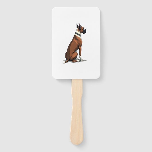 Vintage-Illustration eines Boxerhundes von hinten  Fächer (Vorderseite)