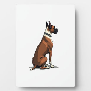 Vintage-Illustration eines Boxerhundes von hinten  Fotoplatte