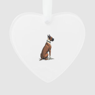 Vintage-Illustration eines Boxerhundes von hinten Ornament