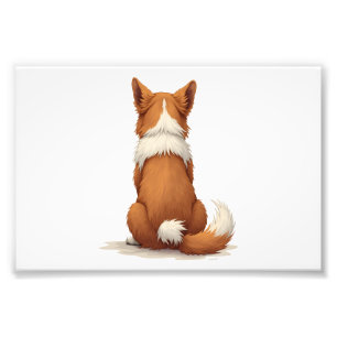 Vintage-Illustration eines Hundes von hinten auf w Fotodruck