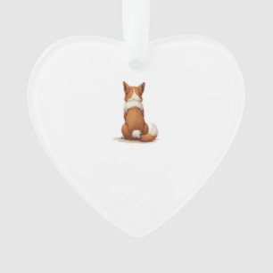 Vintage-Illustration eines Hundes von hinten auf w Ornament