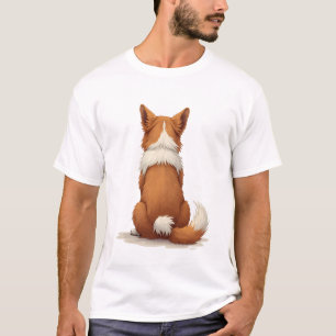 Vintage-Illustration eines Hundes von hinten auf w T-Shirt