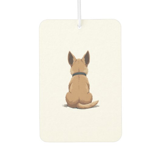 Vintage-Illustration eines Hundes von hinten mit g Autolufterfrischer (Vorderseite)