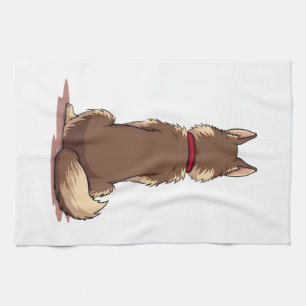 Vintage-Illustration eines Husky-Hundes von hinten Geschirrtuch