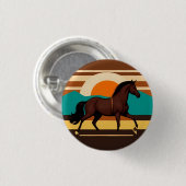 Vintage-Illustration eines Pferdes Button (Vorne & Hinten)