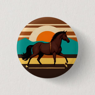 Vintage-Illustration eines Pferdes Button