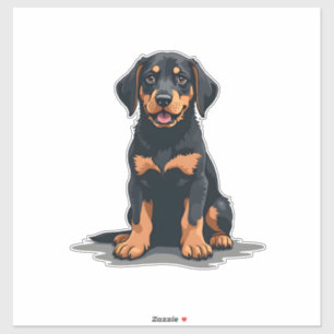 Vintage-Illustration eines schwarz-braunen Hundes  Aufkleber