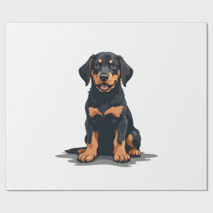 Vintage-Illustration eines schwarz-braunen Hundes Geschenkpapier