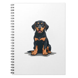 Vintage-Illustration eines schwarz-braunen Hundes Notizblock