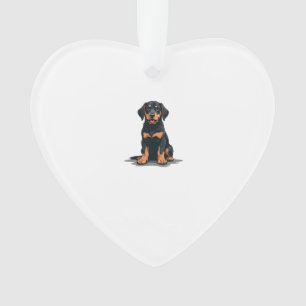 Vintage-Illustration eines schwarz-braunen Hundes Ornament