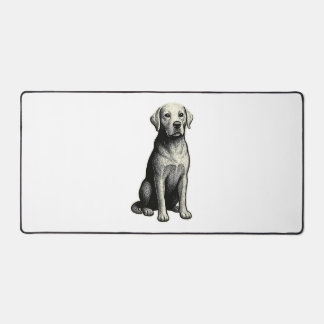 Vintage-Illustration eines sitzenden Hundes Schreibtischunterlage