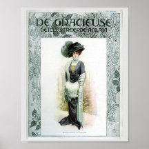 Vintage Illustration Elite Lady in grün