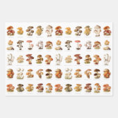 Vintage Illustration essbare, nicht essbare Pilze Geschenkpapier Set (Vorderseite 2)