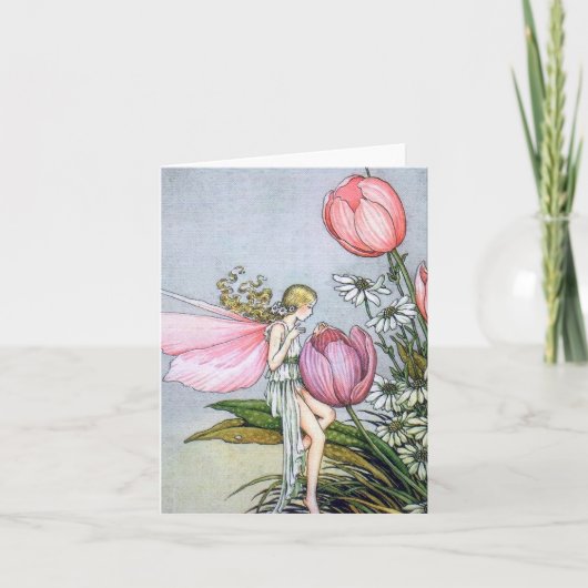 Vintage Illustration Fairy Tulips - Notizkarte (Vorderseite)
