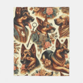 Vintage Illustration Fleecedecke (Vorderseite)
